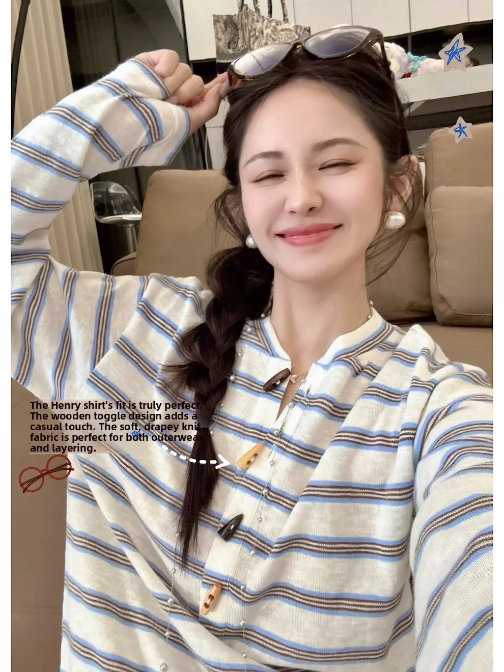 Женская футболка ChunHua Zheng Early Spring с длинным рукавом, в полоску, с пуговицами в форме коровьих рогов, свободного кроя, универсальная, повседневная, в стиле Хенли
Женская футболка ChunHua Zheng Early Spring с длинным рукавом, в полоску, с пуговицами в форме коровьих рогов, свободного кроя, универсальная, повседневная, в стиле Хенли
