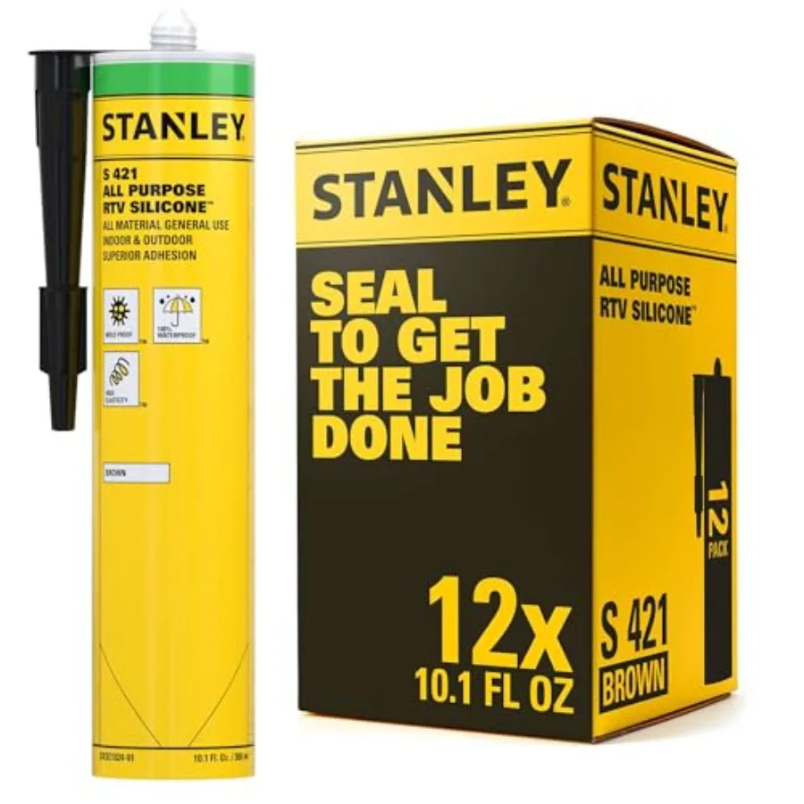 S421 All-Purpose RTV Silicone Sealant 12 x 10.1 fl.oz. 100% Waterproof Caulk Industrial-Grade Silicone for Kitchen, Bathroom, S
S421 All-Purpose RTV Silicone Sealant 12 x 10.1 fl.oz. 100% Waterproof Caulk Industrial-Grade Silicone for Kitchen, Bathroom, S