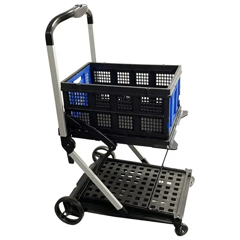 Folding Shopping Trolley 2 Tier Portable Storage Trolley Aluminum Double Folding Cart
Folding Shopping Trolley 2 Tier Portable Storage Trolley Aluminum Double Folding Cart