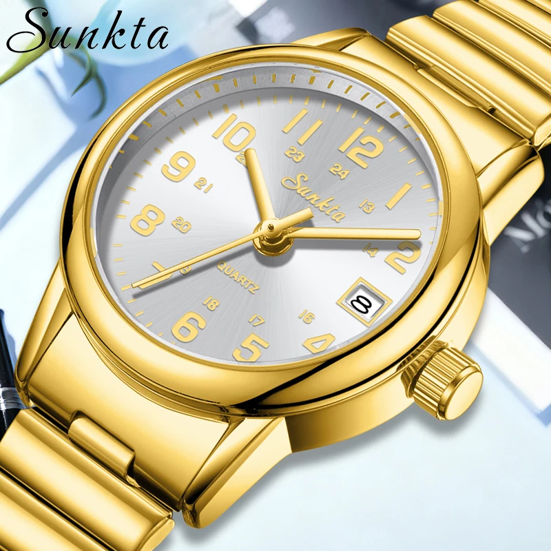 SUNKTA Gold Round Watch Women Casual Sport Waterproof Women's Quartz Watch Simple Elegant Bracelet Ladies Clock Wristwatch Gift
SUNKTA Gold Round Watch Women Casual Sport Waterproof Women's Quartz Watch Simple Elegant Bracelet Ladies Clock Wristwatch Gift