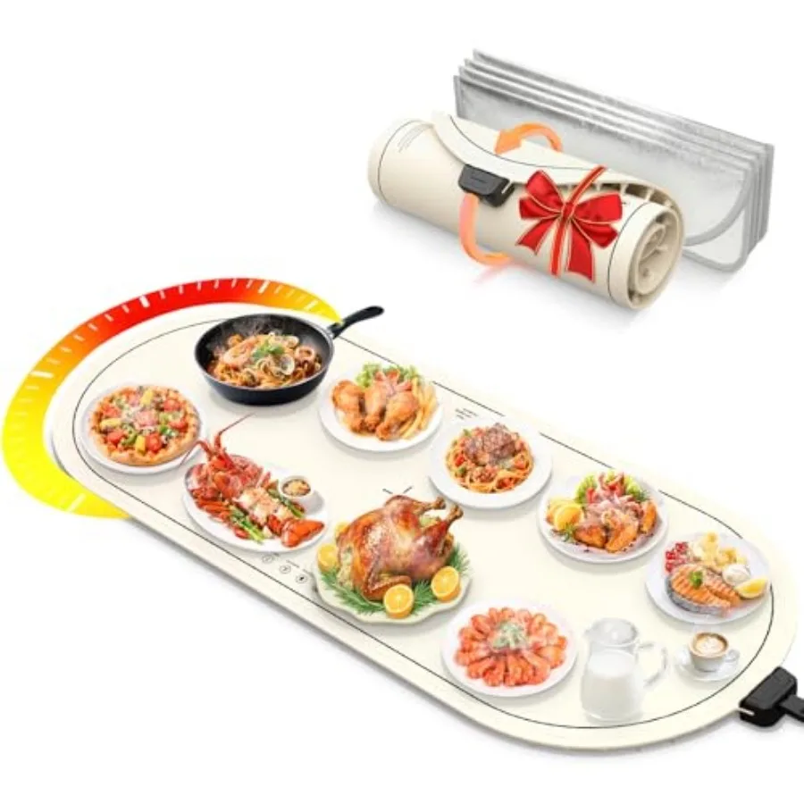 Food Warming Mats for Countertop Extra Large XXL 36"x15" Electric Heating Pad for Food Roll Up Silicone Warmer Mat for Party an
Food Warming Mats for Countertop Extra Large XXL 36"x15" Electric Heating Pad for Food Roll Up Silicone Warmer Mat for Party an