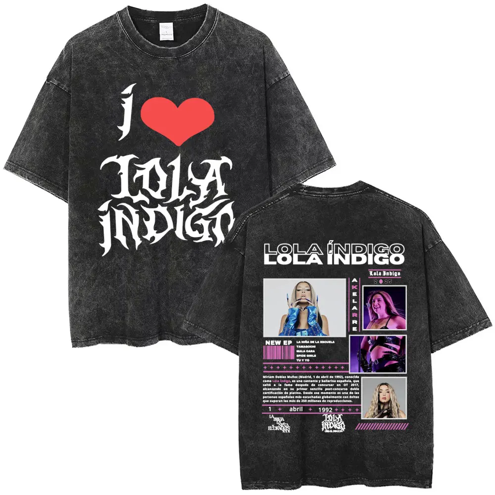 Washed Vintage I Love Lola Indigo 2025 Tour T Shirt Men Women Fashion Trend Short Sleeve T-shirts Casual Cotton Retro T Shirts
Washed Vintage I Love Lola Indigo 2025 Tour T Shirt Men Women Fashion Trend Short Sleeve T-shirts Casual Cotton Retro T Shirts
