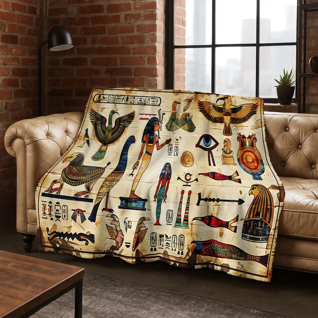 Ancient Egyptian Hieroglyphic Symbols Carved Murals Flannel Blanket,Cozy Soft Throw Blanket for Home Bedroom Bed Sofa Cover Gift
Ancient Egyptian Hieroglyphic Symbols Carved Murals Flannel Blanket,Cozy Soft Throw Blanket for Home Bedroom Bed Sofa Cover Gift