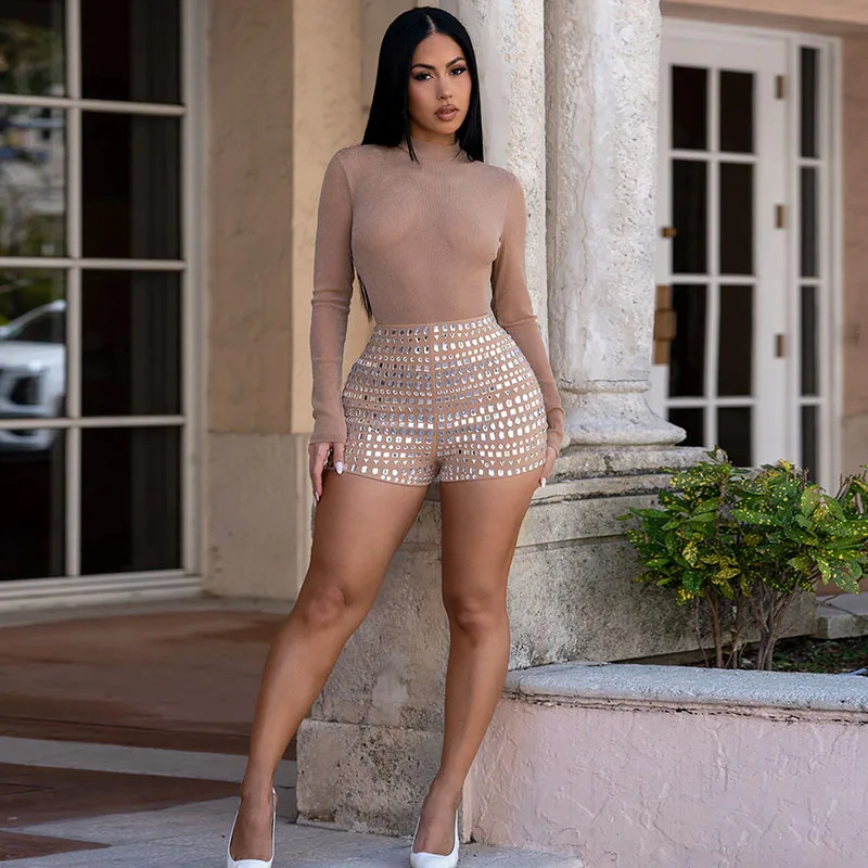 Solid Crystal Diamonds Playsuit for Woman Rompers Night Club Party Long Sleeve Stand Collar Patchwork Skinny One Pieces Jumpsuit
Solid Crystal Diamonds Playsuit for Woman Rompers Night Club Party Long Sleeve Stand Collar Patchwork Skinny One Pieces Jumpsuit