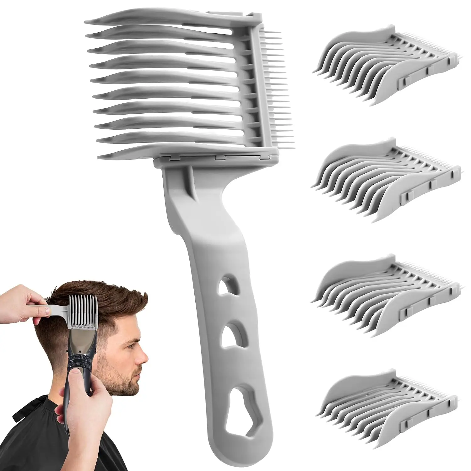 4-in-1 Detachable Fade Comb Set, 4 Sizes Easy Snap-on Barber Comb for Men’s Fade Haircut, Professional Hair Clipper Comb for Fad
4-in-1 Detachable Fade Comb Set, 4 Sizes Easy Snap-on Barber Comb for Men’s Fade Haircut, Professional Hair Clipper Comb for Fad
