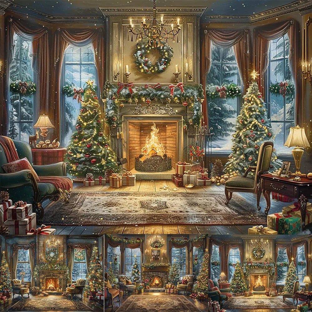 Christmas Photography Background Indoor Fireplace Window Family Portrait Props Xmas Tree Party Decor Backdrops Photo Studio
Christmas Photography Background Indoor Fireplace Window Family Portrait Props Xmas Tree Party Decor Backdrops Photo Studio