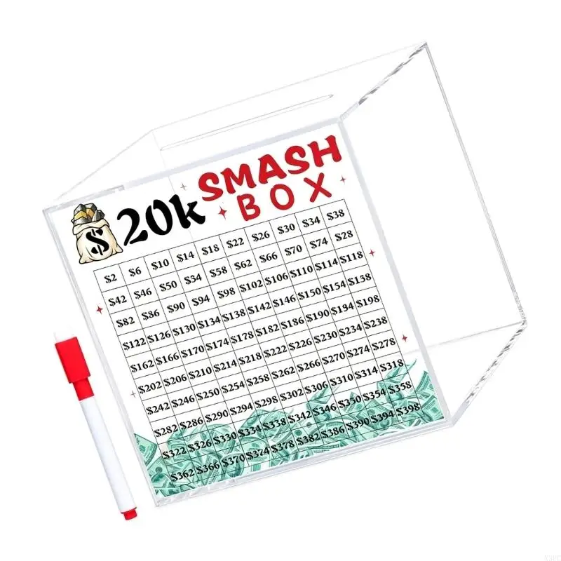 10K/20K Smash Box Money Saving Challenge,Clear Acrylic Piggy Banks Break to Open Cash Vaults,Cash and Coin Collection Box X3UC
10K/20K Smash Box Money Saving Challenge,Clear Acrylic Piggy Banks Break to Open Cash Vaults,Cash and Coin Collection Box X3UC