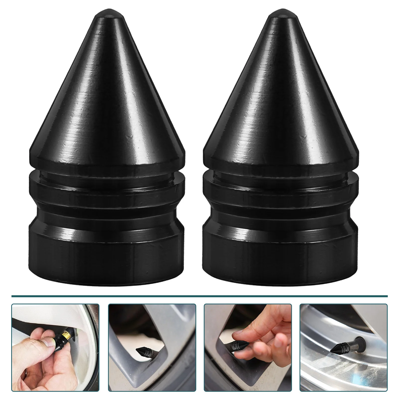 4 шт., колпачки для клапанов шин из алюминиевого сплава, конусный дизайн, воздушные колпачки для автомобильных шин, универсальные крышки для штока клапана, украшение автомобиля 
4 шт., колпачки для клапанов шин из алюминиевого сплава, конусный дизайн, воздушные колпачки для автомобильных шин, универсальные крышки для штока клапана, украшение автомобиля