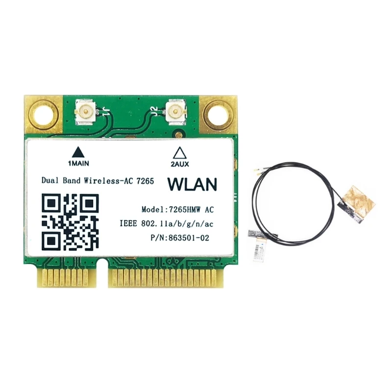 B0KA 1200Mbps Bluetooth-compatible 4.2 Mini PCI-E Wifi Card AC7265 Wireless 7265 802.11ac 2.4G 5Ghz For Laptop 7260HMW
B0KA 1200Mbps Bluetooth-compatible 4.2 Mini PCI-E Wifi Card AC7265 Wireless 7265 802.11ac 2.4G 5Ghz For Laptop 7260HMW