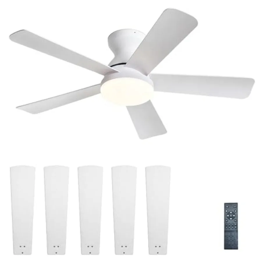 Ceiling Fans with Lights and Remote Control, Indoor/Outdoor Flush Mount Low Profile Commercial Reversible Dimmable Ceiling Fans
Ceiling Fans with Lights and Remote Control, Indoor/Outdoor Flush Mount Low Profile Commercial Reversible Dimmable Ceiling Fans