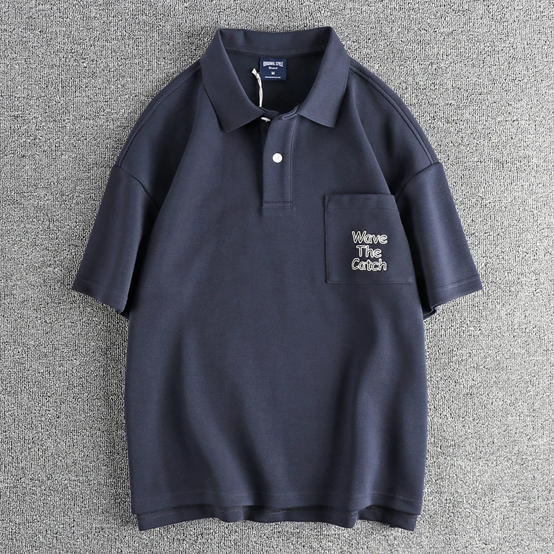 Pocket embroidered lettering polo shirt short sleeve men's comfortable wash loose youth half sleeve
Pocket embroidered lettering polo shirt short sleeve men's comfortable wash loose youth half sleeve