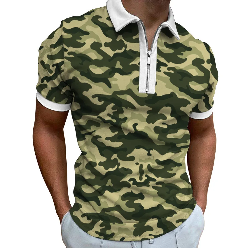 Summer Camouflage Polo Shirt, European and American Plus Size Fashion Casual 3D Digital Printed Short Sleeved Zipper T-shirt Top
Summer Camouflage Polo Shirt, European and American Plus Size Fashion Casual 3D Digital Printed Short Sleeved Zipper T-shirt Top