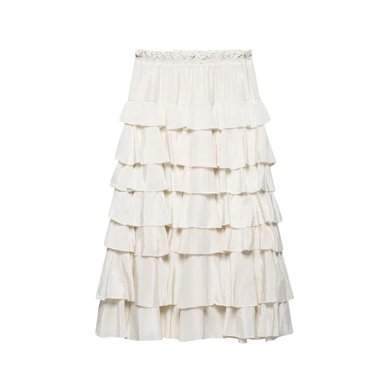 RAFZNB Women Fashion Tierred Decoration Skirts Spring Summer Casual Elastic Waist High Waist Midi Skirts Female
RAFZNB Women Fashion Tierred Decoration Skirts Spring Summer Casual Elastic Waist High Waist Midi Skirts Female
