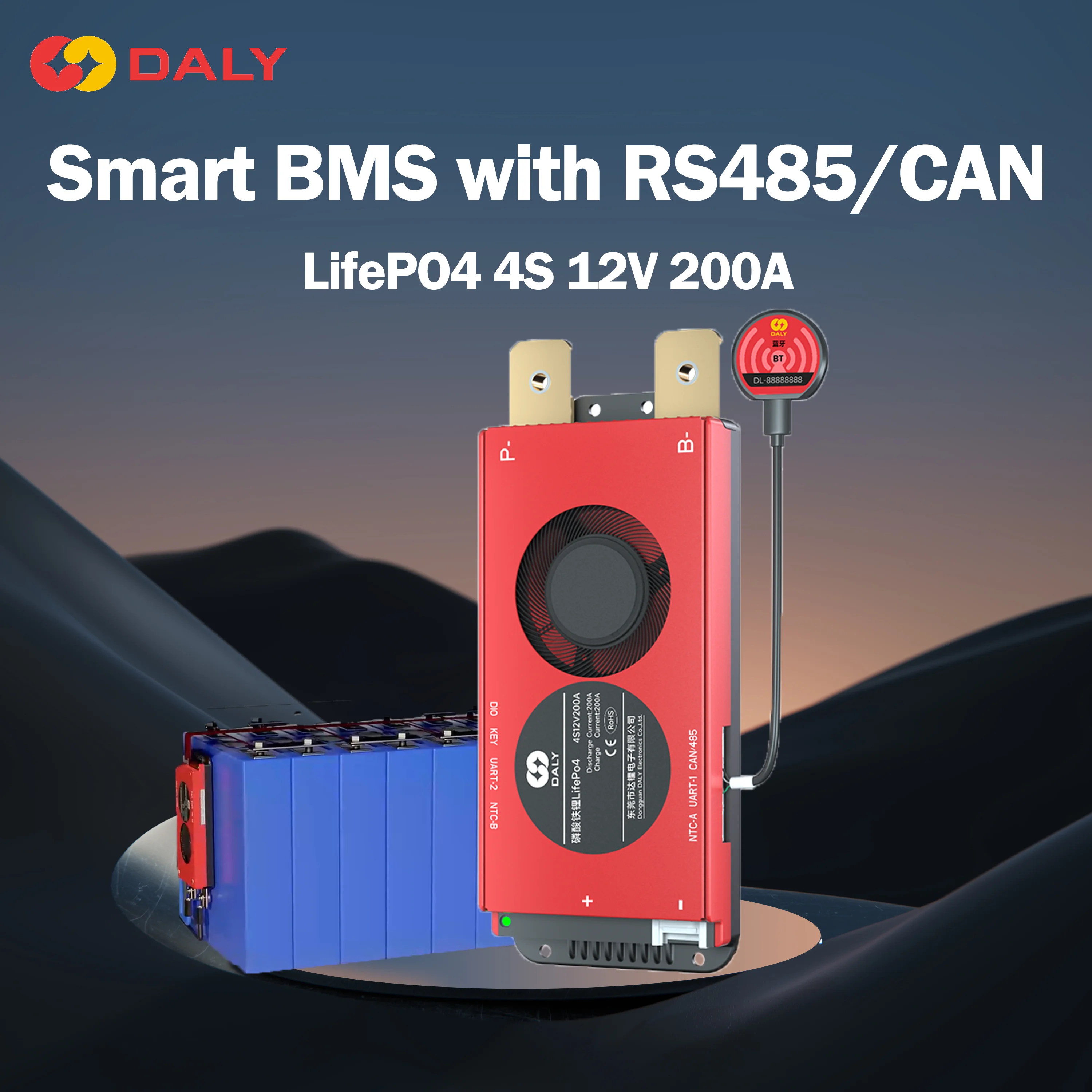 Daly Smart BMS 4S Lifepo4 12V 200A BMS Bluetooth UART CANBUS RS485 3.2V Battery BMS Scooter E-bike Protective Board Inverter
Daly Smart BMS 4S Lifepo4 12V 200A BMS Bluetooth UART CANBUS RS485 3.2V Battery BMS Scooter E-bike Protective Board Inverter