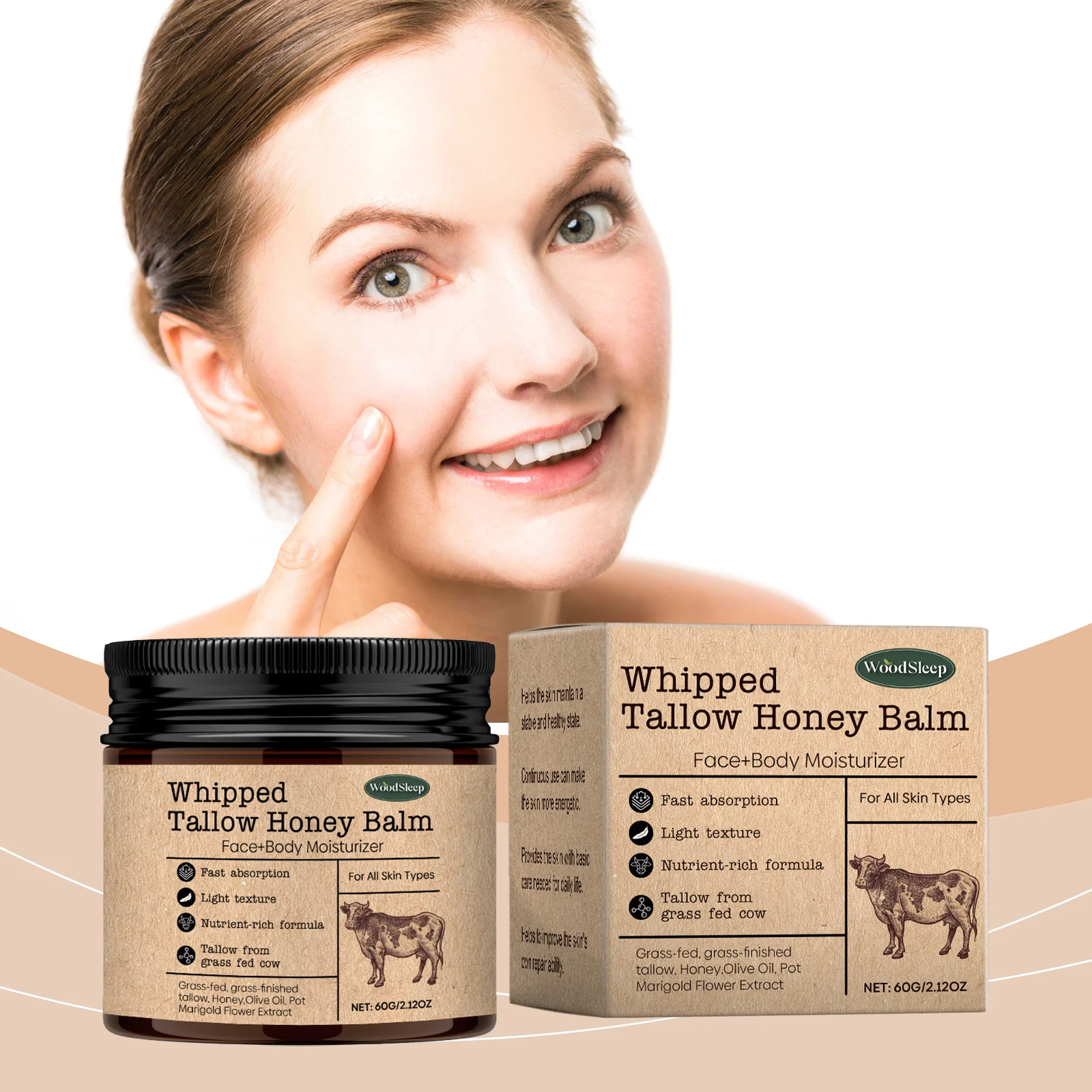 WoodSleep Beef Tallow Paste Deeply Moisturizer Brightening Wrinkle Remover Grass Fed Tallow Wild Honey Face Body Cream Skin Car
WoodSleep Beef Tallow Paste Deeply Moisturizer Brightening Wrinkle Remover Grass Fed Tallow Wild Honey Face Body Cream Skin Car