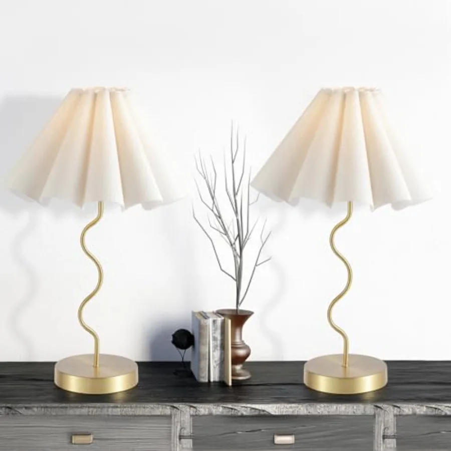 Pleated Table Lamp Set of 2 Table Lamps for Bedroom Bedside Lamps for Nightstand with Linen Lampshade Modern Lamp for Bedroom H
Pleated Table Lamp Set of 2 Table Lamps for Bedroom Bedside Lamps for Nightstand with Linen Lampshade Modern Lamp for Bedroom H