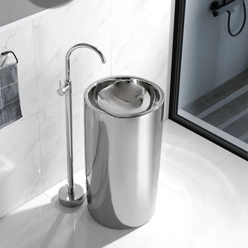 European light luxury silver column basin integrated floor wash basin ceramic art bed and breakfast wash basin
European light luxury silver column basin integrated floor wash basin ceramic art bed and breakfast wash basin
