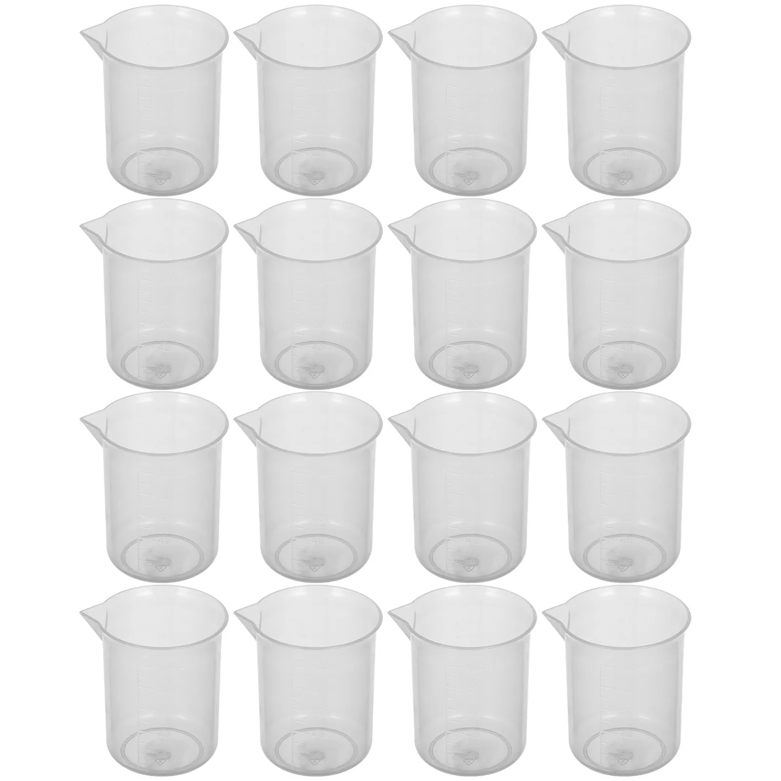 20Pcs Plastic Measuring Beakers 100Ml PP Graduation Cups Resistant to High Temperature Acid Alkali for Lab Household Baking
20Pcs Plastic Measuring Beakers 100Ml PP Graduation Cups Resistant to High Temperature Acid Alkali for Lab Household Baking