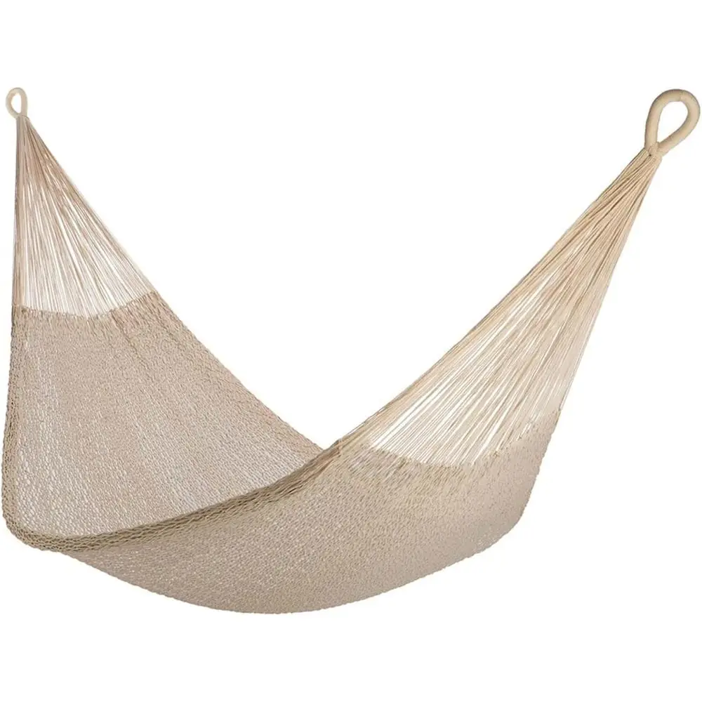 Double Cotton Hammock for 1-2 People, 400lb Capacity, Natural, Easy Hanging, Handcrafted
Double Cotton Hammock for 1-2 People, 400lb Capacity, Natural, Easy Hanging, Handcrafted