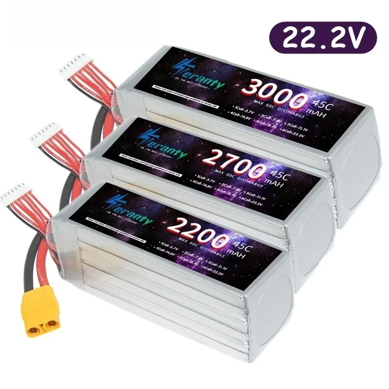 6S LIPO Battery 22.2V RC Lipo 1500mah 1800mah 2200mah 2700mah 3000mah XT60 T XT90 Plug 45C For RC Car Boat Helicopter
6S LIPO Battery 22.2V RC Lipo 1500mah 1800mah 2200mah 2700mah 3000mah XT60 T XT90 Plug 45C For RC Car Boat Helicopter