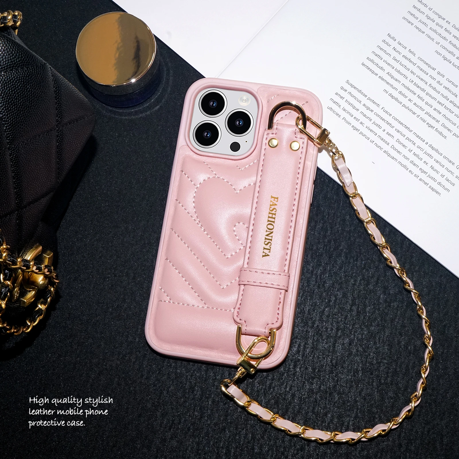 Soft TPU Bumper Pu Leather Trim Phone Case For iPhone 15 14 13 12 Pro Max 11 Metal Bracelet Wrist Strap Bracket Back Cover K03
Soft TPU Bumper Pu Leather Trim Phone Case For iPhone 15 14 13 12 Pro Max 11 Metal Bracelet Wrist Strap Bracket Back Cover K03