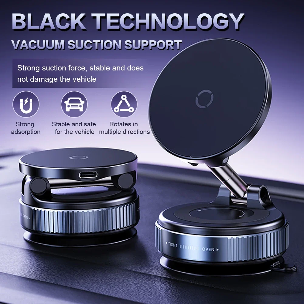 Foldable Magnetic Car Mount Mobile Phone Holder Wireless Charger Vacuum Adsorption Stand for iPhone 16 15 14 13 12 for MagSafe
Foldable Magnetic Car Mount Mobile Phone Holder Wireless Charger Vacuum Adsorption Stand for iPhone 16 15 14 13 12 for MagSafe