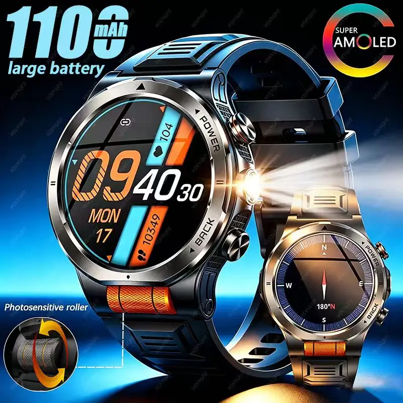 2026 new outdoor sports smartwatch, 1100mAh large battery, new exclusive light sensing scroll wheel design with adjustable menu
2026 new outdoor sports smartwatch, 1100mAh large battery, new exclusive light sensing scroll wheel design with adjustable menu