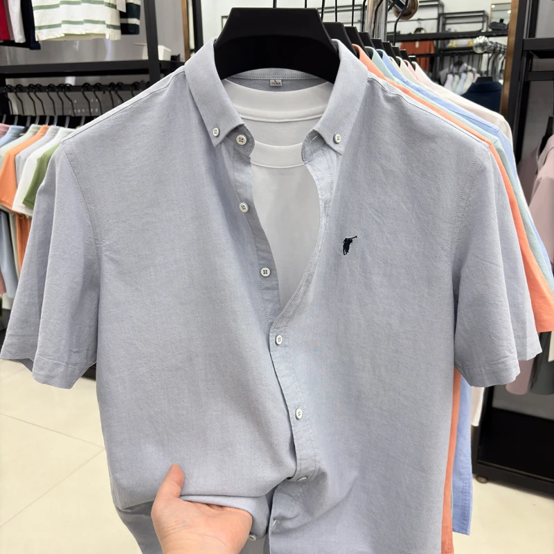 100% cotton short sleeve shirt summer classic solid color luxury brand Paul embroidery fashion business golf casual men's wear
100% cotton short sleeve shirt summer classic solid color luxury brand Paul embroidery fashion business golf casual men's wear