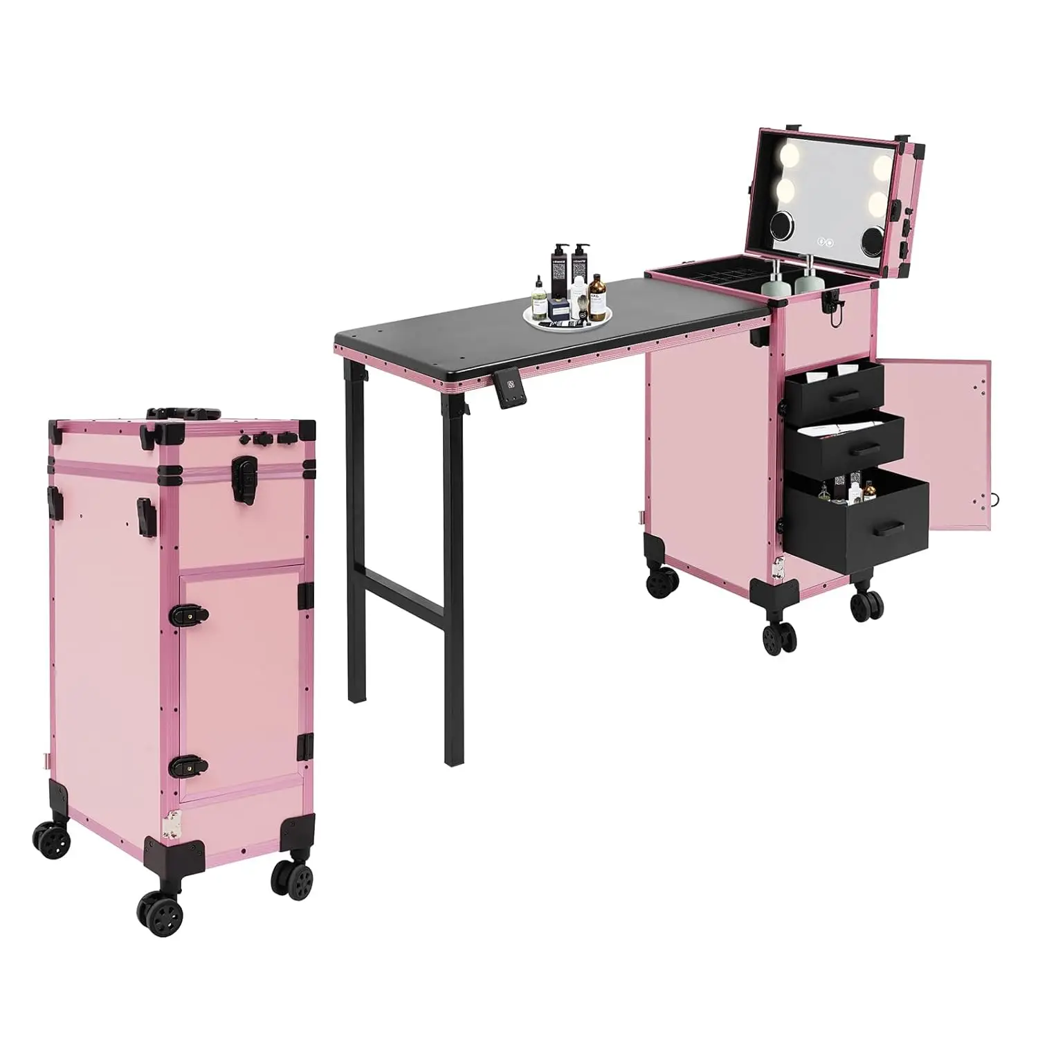 Portable Rolling Manicure Table for Nail Teach, Foldable Traveling Nail Desk w/Storage, Mobile Nail Table w Adjust, Customized
Portable Rolling Manicure Table for Nail Teach, Foldable Traveling Nail Desk w/Storage, Mobile Nail Table w Adjust, Customized