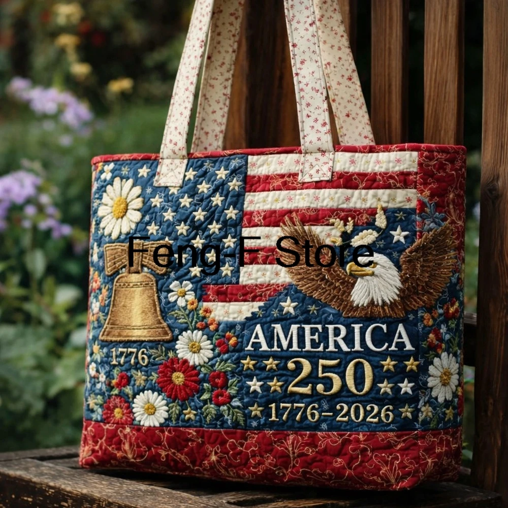 3D America 250th Anniversary Quilted Tote Patriotic Flag Floral Travel Tote HandBag Women Men Daily Weekender Bags
3D America 250th Anniversary Quilted Tote Patriotic Flag Floral Travel Tote HandBag Women Men Daily Weekender Bags