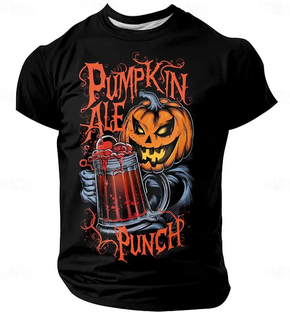 Halloween Men's Pumpkin Short Sleeve T-shirt 3D Printed Crew Neck T Shirt Exaggerated Design Horror Party Holiday Summer Clothes
Halloween Men's Pumpkin Short Sleeve T-shirt 3D Printed Crew Neck T Shirt Exaggerated Design Horror Party Holiday Summer Clothes