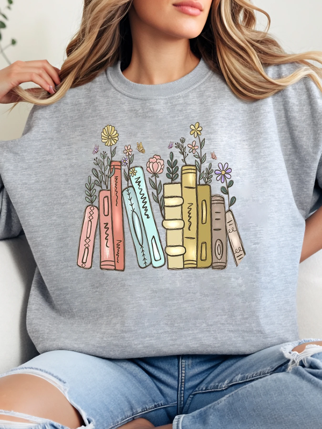 Толстовка с круглым вырезом и цветочным принтом в книгах, осенняя женская повседневная одежда больших размеров
Толстовка с круглым вырезом и цветочным принтом в книгах, осенняя женская повседневная одежда больших размеров