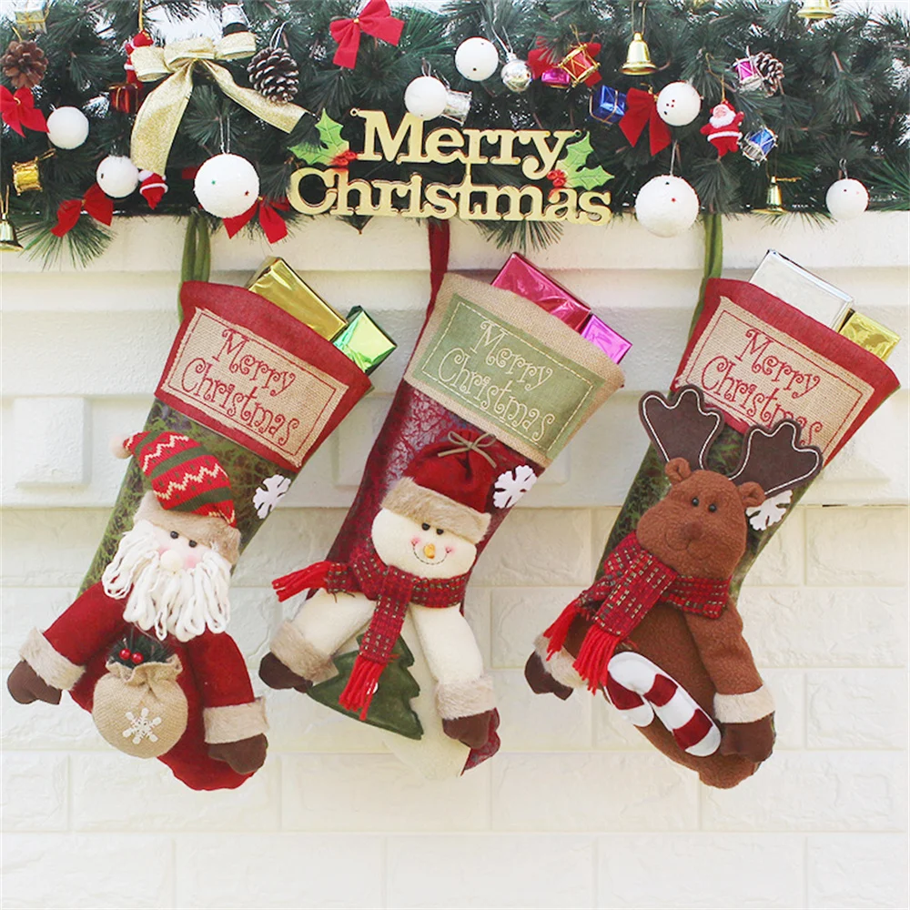 New Christmas Socks Happy Christmas Decorations Large Christmas Stockings Kids Gift Candy Bags Christmas Tree Pendants
New Christmas Socks Happy Christmas Decorations Large Christmas Stockings Kids Gift Candy Bags Christmas Tree Pendants