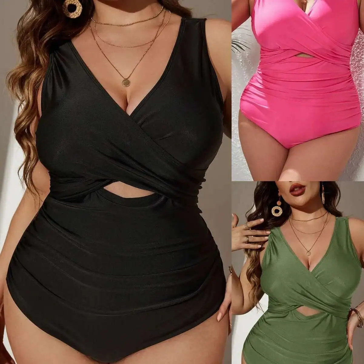 New Plus Size One-piece Swimsuit Women's Beach Swimsuit Solid Color Multi-color Polyester High Elasticity Swimsuit Casual Y2k
New Plus Size One-piece Swimsuit Women's Beach Swimsuit Solid Color Multi-color Polyester High Elasticity Swimsuit Casual Y2k