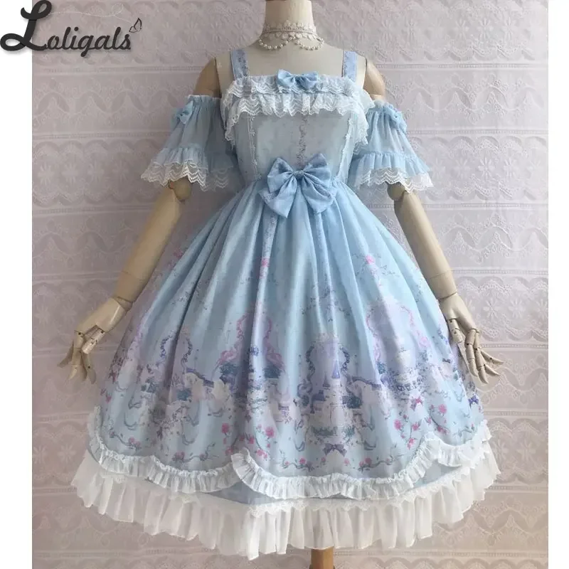 Sweet Printed Lolita JSK Dress w. Detachable Sleeves ~ Unicorn's Secret Garden by Yiliya
Sweet Printed Lolita JSK Dress w. Detachable Sleeves ~ Unicorn's Secret Garden by Yiliya
