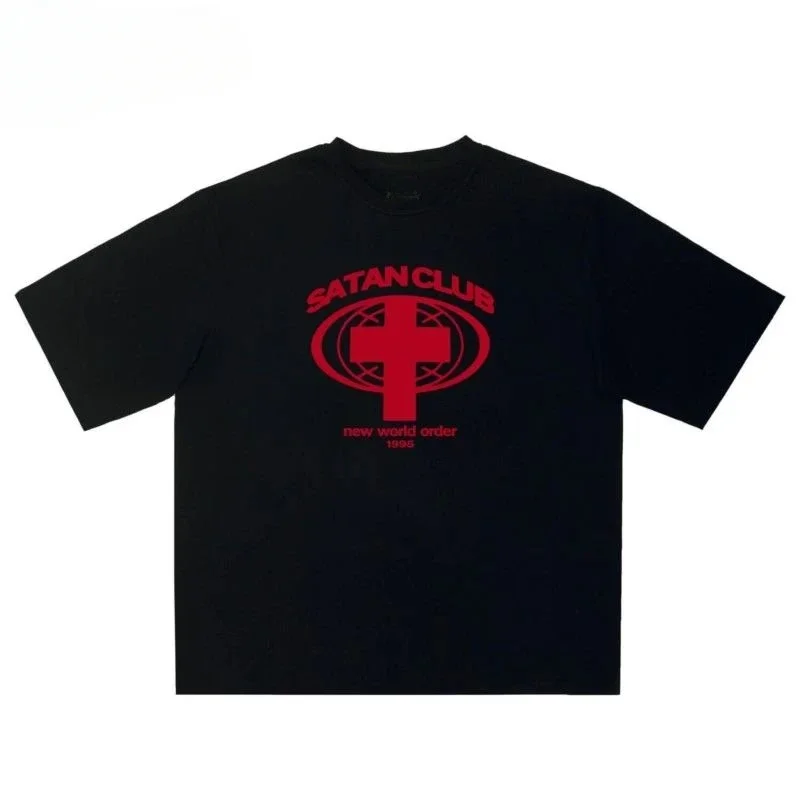 Aesthetic Short Sleeve Tops Goth Harajuku Oversized Streetwear Women's Clothing Satan Club Graphic Print Tshirt Cotton Hip Hop
Aesthetic Short Sleeve Tops Goth Harajuku Oversized Streetwear Women's Clothing Satan Club Graphic Print Tshirt Cotton Hip Hop
