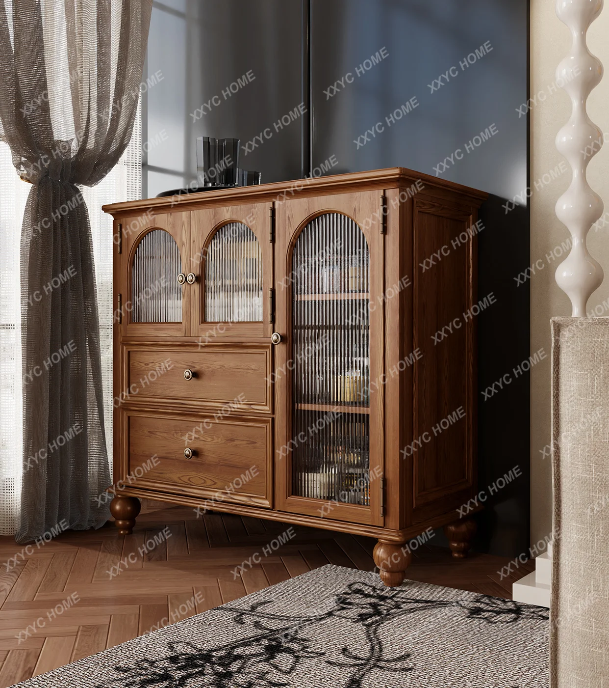 retro dining side cabinet integrated against the wall solid wood tea cabinet new Chinese locker
retro dining side cabinet integrated against the wall solid wood tea cabinet new Chinese locker