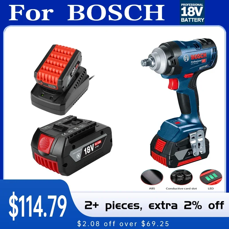 New 18V 10AH Lithium-ion Battery for Bosch GBA 18V Tools, Compatible with BAT609 BAT618, Fuel Gauge Included
New 18V 10AH Lithium-ion Battery for Bosch GBA 18V Tools, Compatible with BAT609 BAT618, Fuel Gauge Included