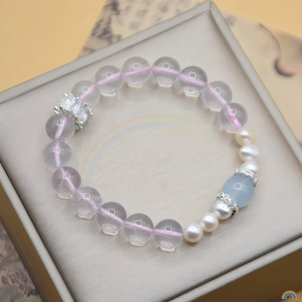 Natural ice powder crystal bracelet paired with pearl sea blue treasure transfer bead simple bracelet Rwbuy brand jewelry design
Natural ice powder crystal bracelet paired with pearl sea blue treasure transfer bead simple bracelet Rwbuy brand jewelry design