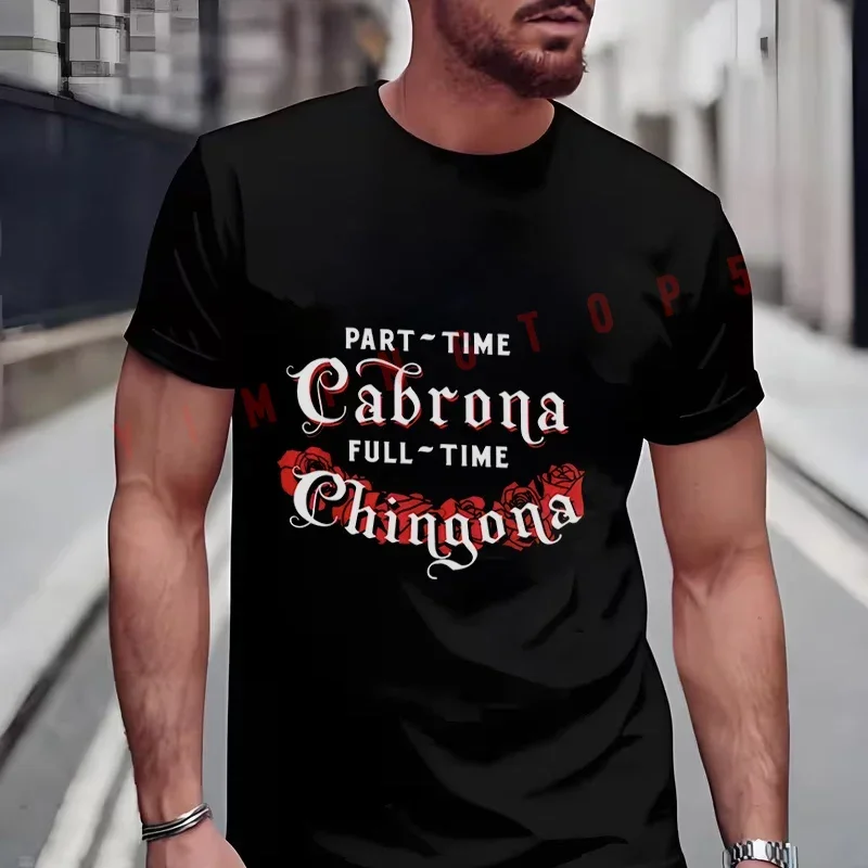 Part-Time Cabrona Full-Time Chingona Pink Roses Moto Men's Fashionable T-Shirt Summer Short Sleeve Tops Tee
Part-Time Cabrona Full-Time Chingona Pink Roses Moto Men's Fashionable T-Shirt Summer Short Sleeve Tops Tee