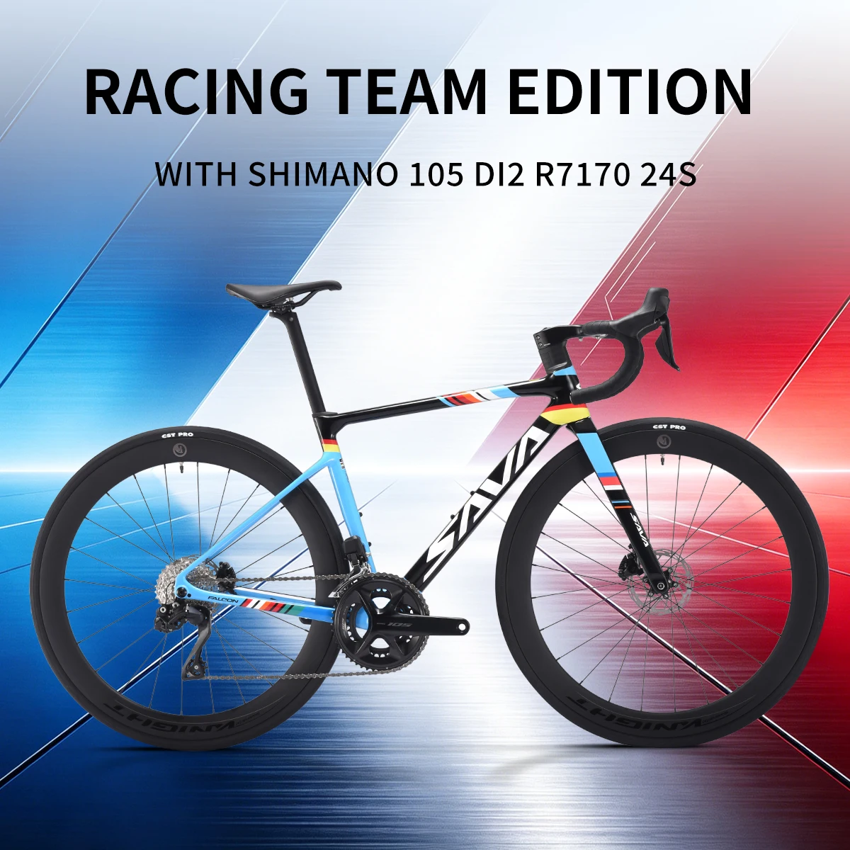 SAVA 2026 NEW C7 Full Carbon Fiber Road Bike , with Built-in Cable Hydraulic Racer, with 105 Di2 24 Speed Kit Adult Bike
SAVA 2026 NEW C7 Full Carbon Fiber Road Bike , with Built-in Cable Hydraulic Racer, with 105 Di2 24 Speed Kit Adult Bike