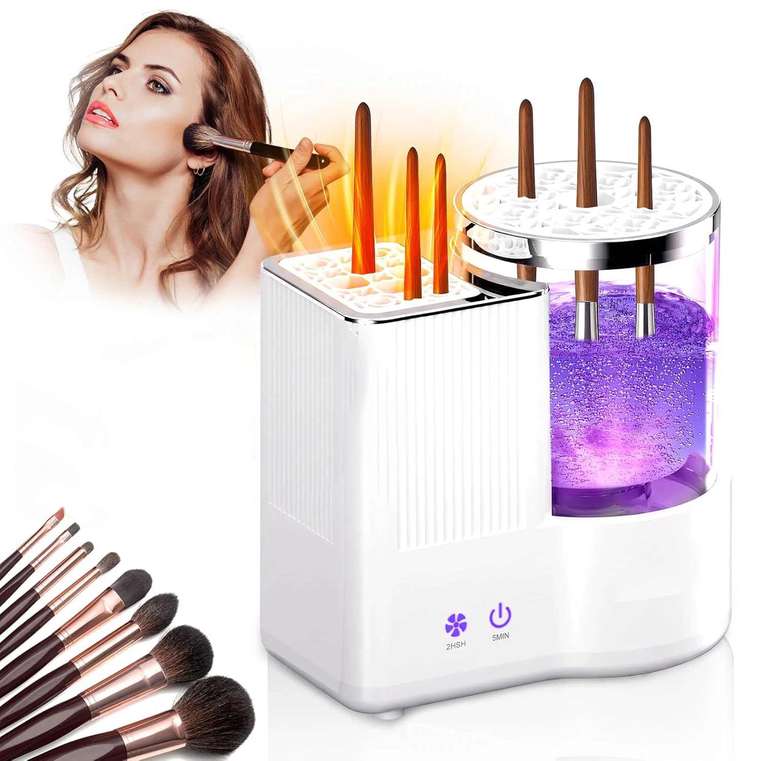3 IN 1 Electric Makeup Brush Cleaner Makeup Brush Cleaner Machine Suitable for All Brush Dryer Cleaner for Makeup Brush Set
3 IN 1 Electric Makeup Brush Cleaner Makeup Brush Cleaner Machine Suitable for All Brush Dryer Cleaner for Makeup Brush Set