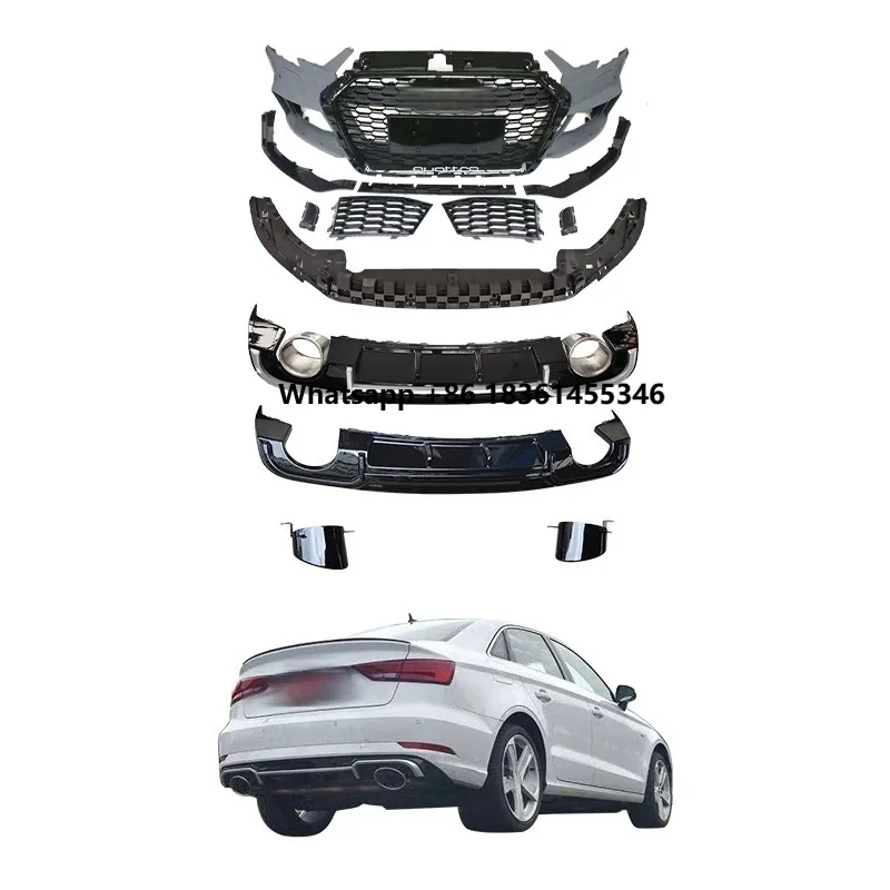 For 2017 A3 RS3 New Universal Fitment Front and Rear Bumper Body Kit with Fog Light Bolt-On Car Upgrade
For 2017 A3 RS3 New Universal Fitment Front and Rear Bumper Body Kit with Fog Light Bolt-On Car Upgrade