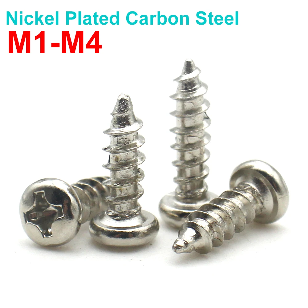 50/120/200pcs M1 M1.2 M1.4 M1.7 M2 M2.2 M2.6 M3 M3.5 M4 Nickel-Plated Carbon Steel Phillips Cross Round Head Self Tapping Screw
50/120/200pcs M1 M1.2 M1.4 M1.7 M2 M2.2 M2.6 M3 M3.5 M4 Nickel-Plated Carbon Steel Phillips Cross Round Head Self Tapping Screw