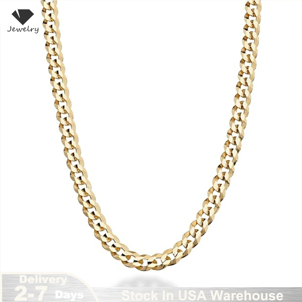 18K Gold Plated 5mm Curb Cuban Link Chain Necklace High Polished 925 Sterling Silver fine Jewelrys Wedding party Gift USA Stock
18K Gold Plated 5mm Curb Cuban Link Chain Necklace High Polished 925 Sterling Silver fine Jewelrys Wedding party Gift USA Stock