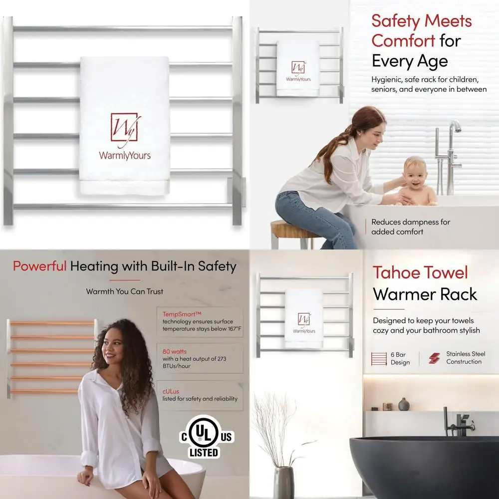 «Роскошная настенная грелка для полотенец из нержавеющей стали, 6 стержней, 80 Вт для комфорта ванной комнаты в спа-центре» 
«Роскошная настенная грелка для полотенец из нержавеющей стали, 6 стержней, 80 Вт для комфорта ванной комнаты в спа-центре»