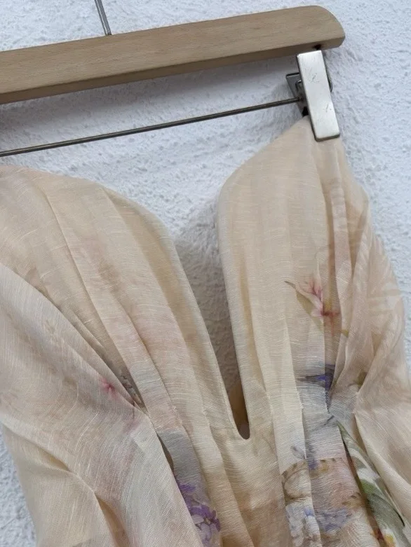 Silk Linen Women New Strapless Floral Printing Asymmetrical Mini Dress Sexy High Quality Bohemian Beach Style Runway Designer
Silk Linen Women New Strapless Floral Printing Asymmetrical Mini Dress Sexy High Quality Bohemian Beach Style Runway Designer