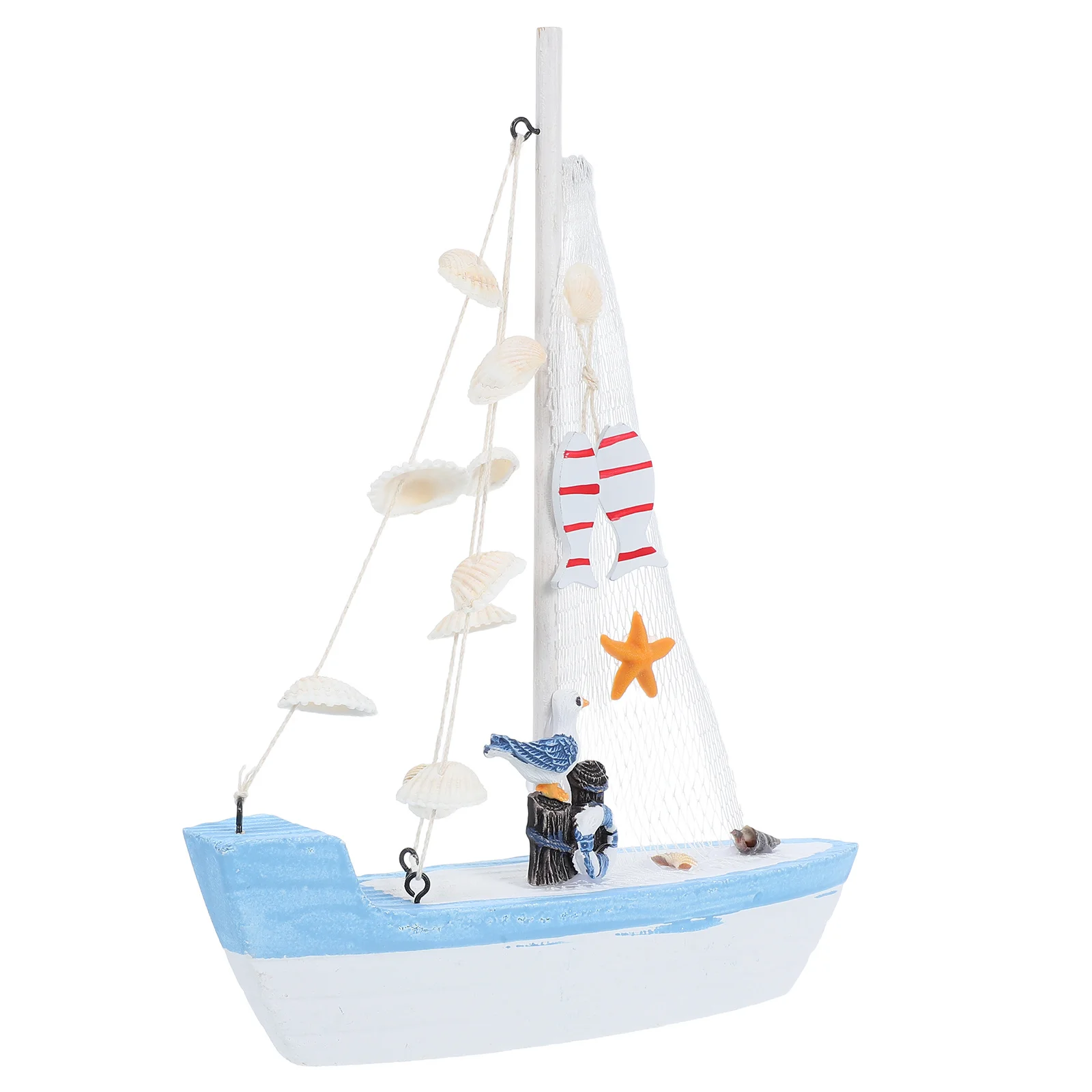Blue White Mediterranean Sailboat Decor Distressed Finish Wooden Coastal Nautical Tabletop Centerpiece for Home Office Bedroom 
Blue White Mediterranean Sailboat Decor Distressed Finish Wooden Coastal Nautical Tabletop Centerpiece for Home Office Bedroom