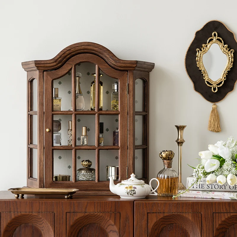 Solid wood display cabinet Wall locker Small apartment medieval wall-mounted storage cabinet
Solid wood display cabinet Wall locker Small apartment medieval wall-mounted storage cabinet