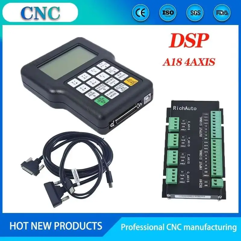 Free shipping CNC 4-axis controller RichAuto DSP A18 original A18 English version CNC engraving machine motion control system
Free shipping CNC 4-axis controller RichAuto DSP A18 original A18 English version CNC engraving machine motion control system